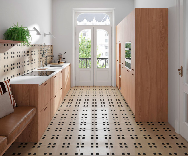 danube_cocina_suelo_hidraulico_beige_cuadrados
